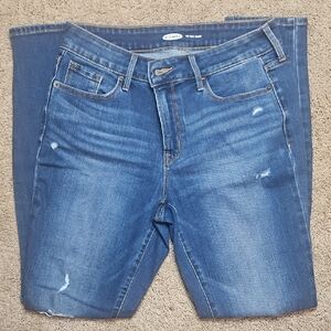 Old Navy Blue Skinny Jeans with Distressed Details